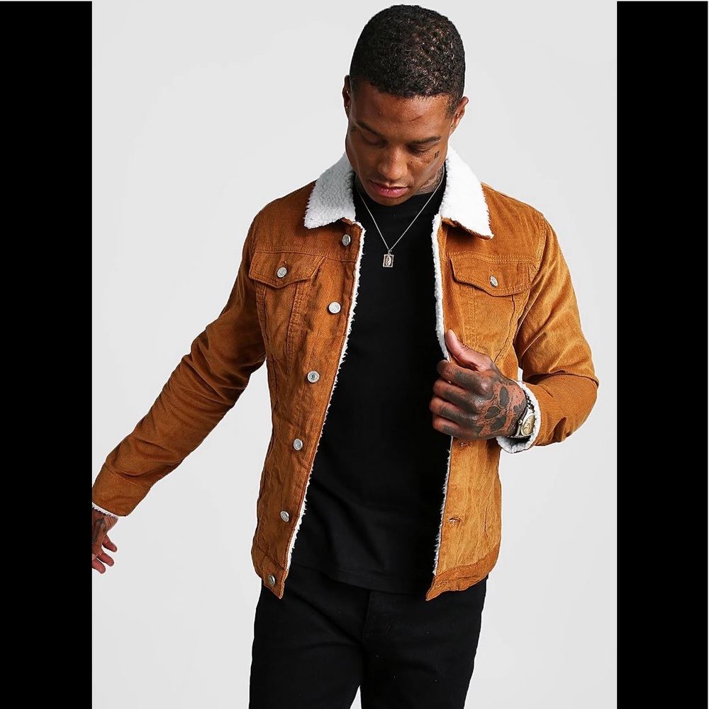 Sunrise Kingdom Tan Corduroy Jacket Sherpa Fleece Lined